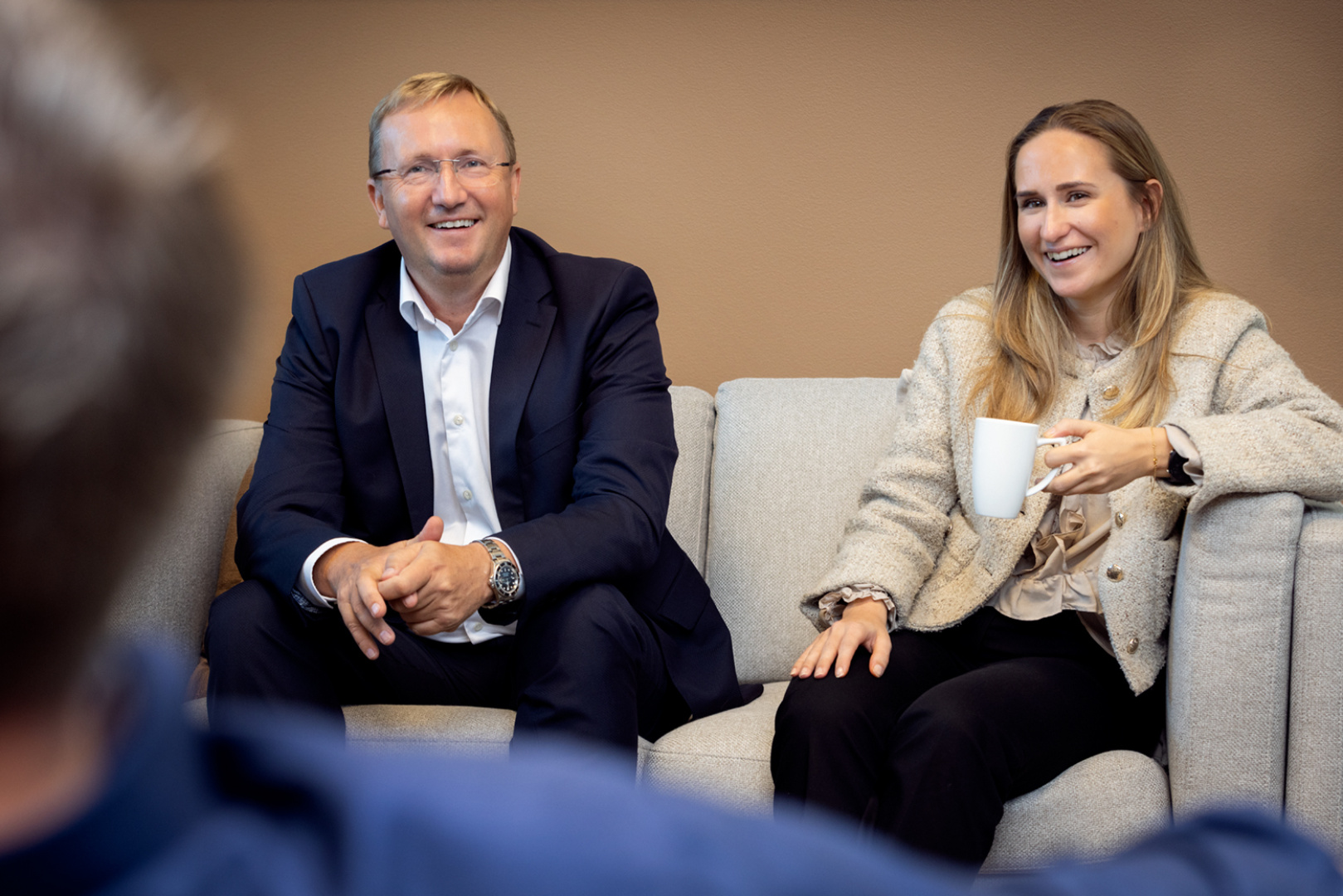 Investeringsdirektør Oddvar Friggstad og porteføljeforvalter Benedicte Aass